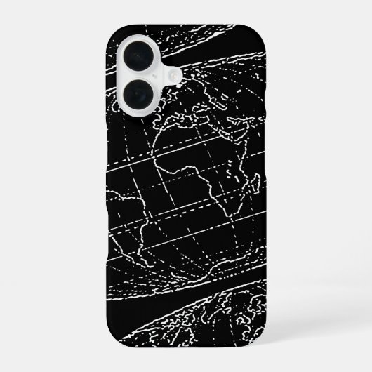平シンプル球/地図 iPhone 16ケース (裏面)