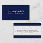 平シンプル男らし頭が切れる色の濃い紺色 名刺 (正面/裏面)
