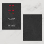 平スタイリッシュ灰色シンプル赤一角 名刺 (正面/裏面)