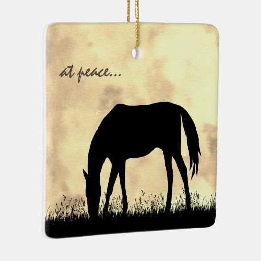 平パーソナライズされた和の馬が聖降誕祭を牧 セラミックオーナメント (右)
