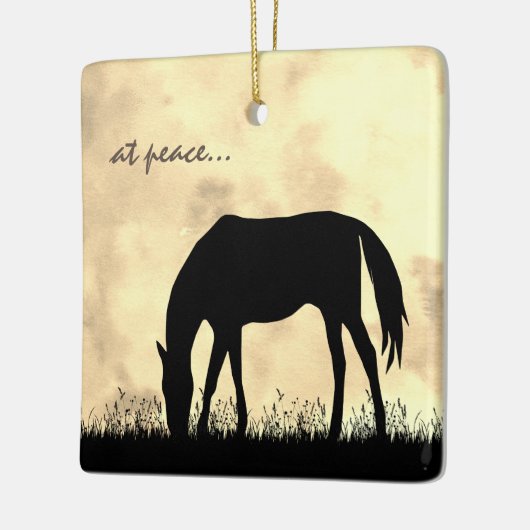 平パーソナライズされた和の馬が聖降誕祭を牧 セラミックオーナメント (左)