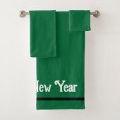 平ミニマルシンプル白な美しい緑の色 バスタオルセット (インサイチュ)