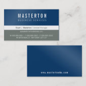 平ミニマルシンプル青企業の王室の灰色 名刺 (正面/裏面)