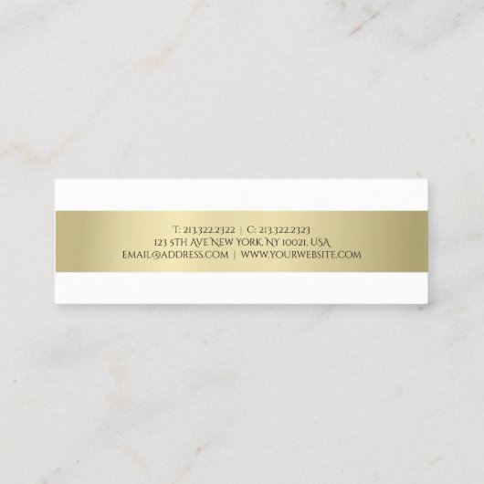 平ミニマルモダン式プロフェッショナルエレガント スキニー名刺 (裏面)