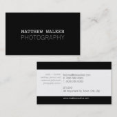 平ミニマル頭が切れるモダン白黒灰色 名刺 (正面/裏面)