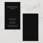 平モダンらな垂直白黒赤ユニーク 名刺 (正面/裏面)