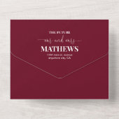 平モダンエレガント梅ウエディングはっきりしたRSVP オールインワン招待状 (裏面)