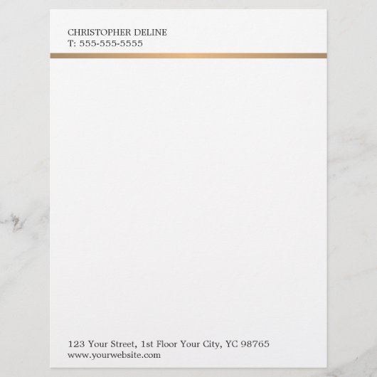 平モダンエレガント白フェイク銅線 レターヘッド (正面)