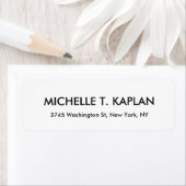 平モダンエレガント黒・白ミニマリスト ラベル (インサイチュ)