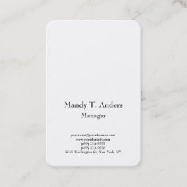 平モダンシンプル小の白エレガント色 名刺