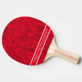 平モダンポンという赤い卓球パドル 卓球ラケット (横)