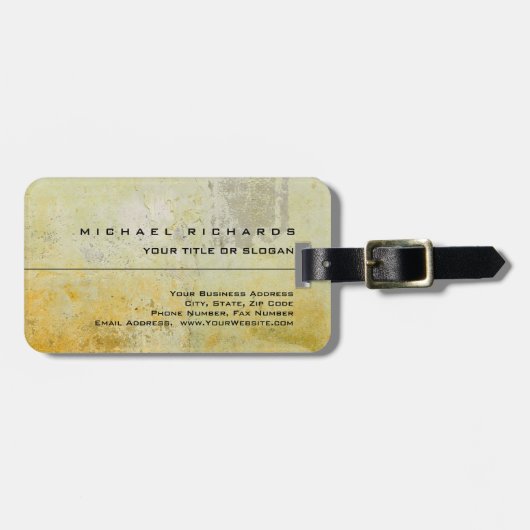 平モダンユニークエレガント黄モルタル ラゲッジタグ (正面横)