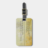 平モダンユニークエレガント黄モルタル ラゲッジタグ (正面縦)