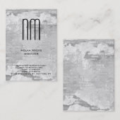 平モダンユニークシンプル灰色モノグラム 名刺 (正面/裏面)