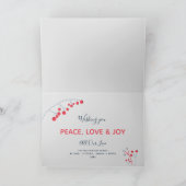 平モダン和な赤い灰色の濃紺のベリークリスマス シーズンカード (内部)