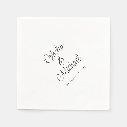 平モダン平シンプル平カジュアル結婚で スタンダードカクテルナプキン (正面)