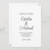 平モダン平シンプル平カジュアル結婚で 招待状 (正面/裏面)