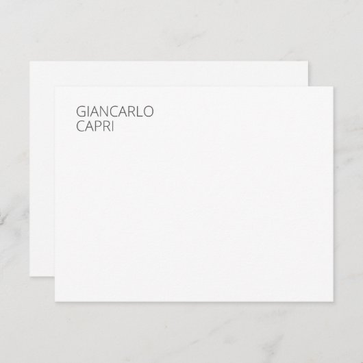 平モダン式シンプルミニマルエレガント資本 ノートカード (正面/裏面)