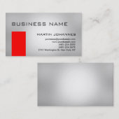 平モダン赤グレー名刺 名刺 (正面/裏面)