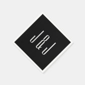 平モダン黒結婚の スタンダードカクテルナプキン (角)