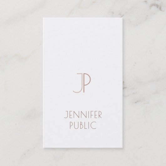 平モノグラムのエレガント式モダントレンディーデザイン 名刺 (正面)