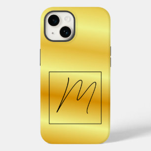 平モノグラムのモダンイニシャル金ゴールド色 Case-Mate iPhone 14ケース