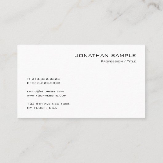 平モノグラムのモダンエレガントテンプレート 名刺 (裏面)