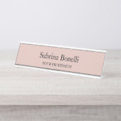 平ユニークエレガント式シンプルバラ金ゴールド色 デスクネームプレート (正面)