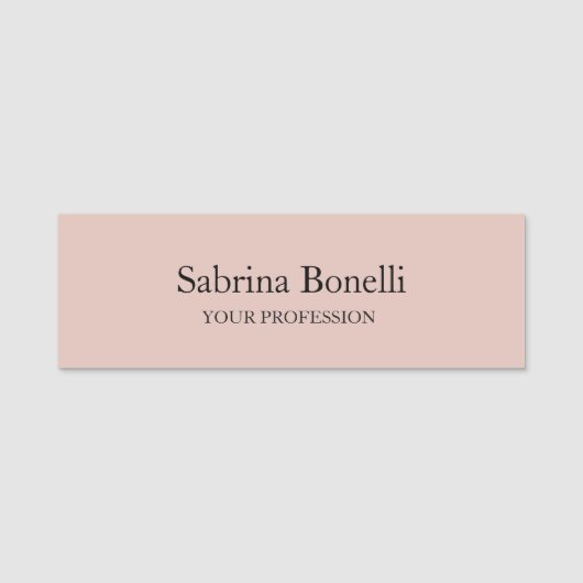 平ユニークエレガント式シンプルバラ金ゴールド色 名札 (正面)