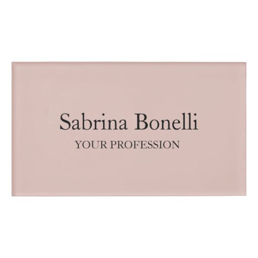 平ユニークエレガント式シンプルバラ金ゴールド色 名札 (正面)