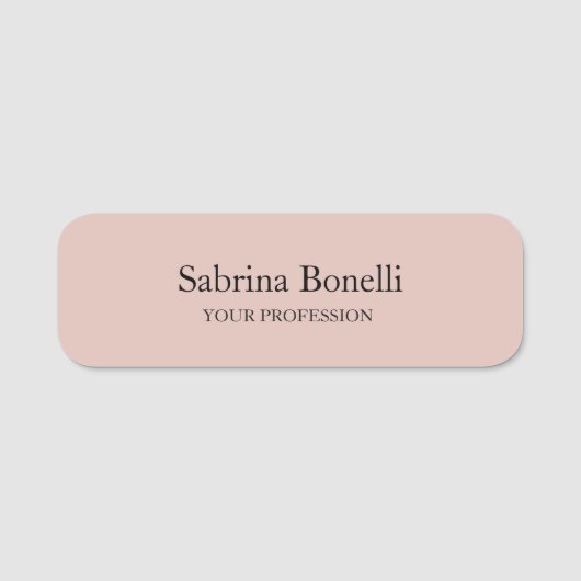 平ユニークエレガント式シンプルバラ金ゴールド色 名札 (正面)