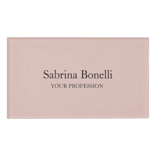 平ユニークエレガント式シンプルバラ金ゴールド色 名札 (正面)