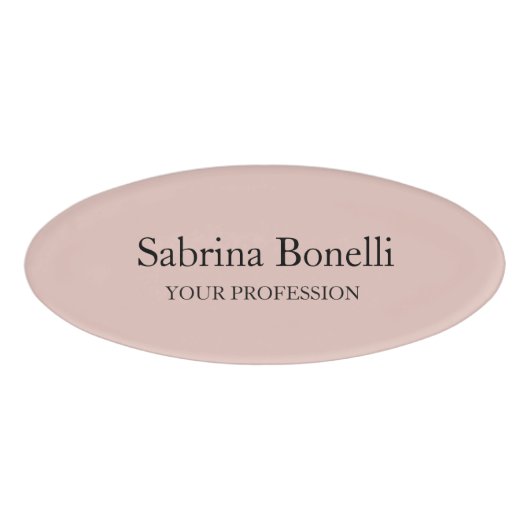 平ユニークエレガント式シンプルバラ金ゴールド色 名札 (正面)