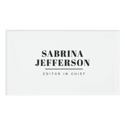 平ユニークエレガント式シンプル白黒 名札 (正面)