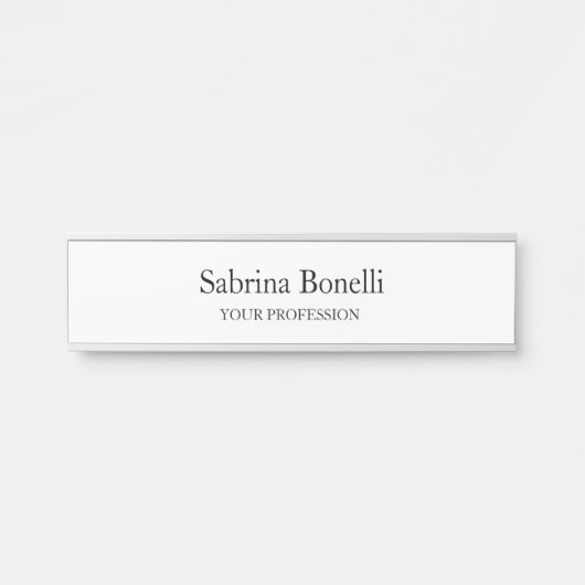 平ユニークエレガント白シンプル サインプレート (正面)