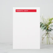 平ユニークモダン均ミニマル名赤白 便箋 (スタンド正面)