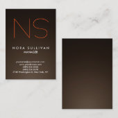 平ユニーク一シンプルグラムセピア茶色 名刺 (正面/裏面)