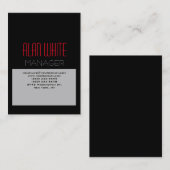 平ユニーク灰色シンプル黒レッド 名刺 (正面/裏面)