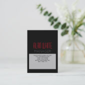 平ユニーク灰色シンプル黒レッド 名刺 (スタンド正面)