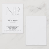 平ユニーク白グシンプルレーモノグラム 名刺 (正面/裏面)