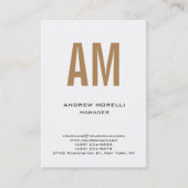 平ユニーク白シンプルモノグラム 名刺 (正面)