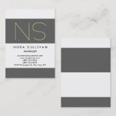 平ユニーク白シンプル黄色モノグラム 名刺 (正面/裏面)