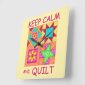 平保容とキルトパッチワークカラフルブロック スクエア壁時計 (傾斜)