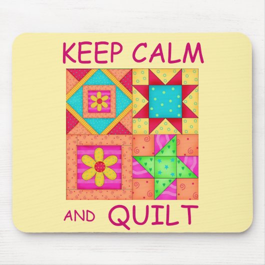 平保容とキルトパッチワークカラフルブロック マウスパッド (正面)