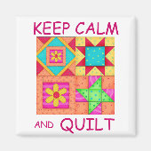 平保容とキルトパッチワークカラフルブロック マグネット (正面)