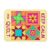 平保容とキルトパッチワークカラフルブロック マグネット (横)