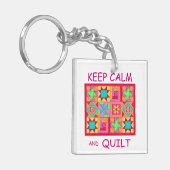 平保容とキルトブロック数々のパッチワークキルト キーホルダー (正面左)