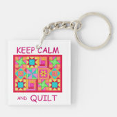 平保容とキルトブロック数々のパッチワークキルト キーホルダー (裏面)