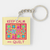 平保容とキルトブロック数々のパッチワークキルト キーホルダー (裏面)