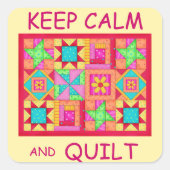 平保容とキルトブロック数々のパッチワークキルト スクエアシール (正面)